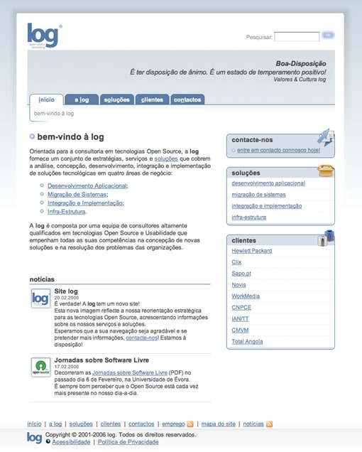 Novo site log
