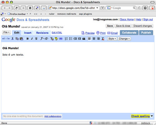 Google Docs & Spreadsheets