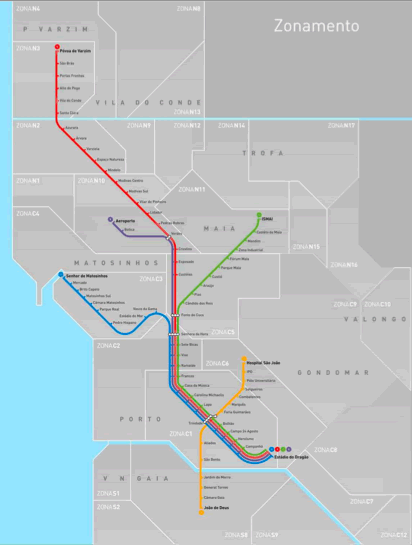 Mapa do Metro do Porto