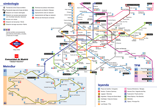 Mapa actual do Metro de Madrid