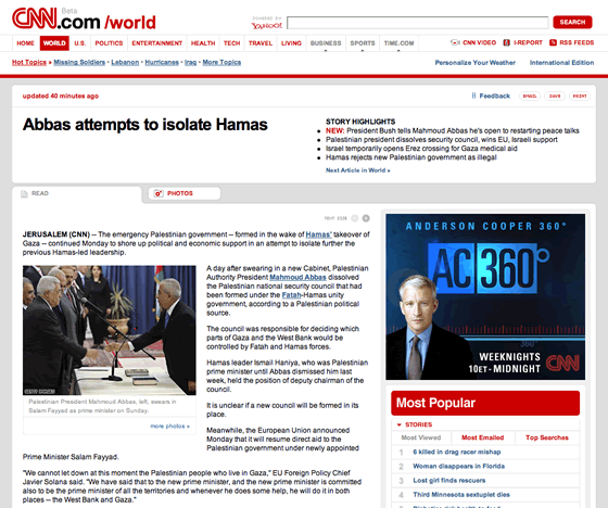 CNN Beta - Página de notícia