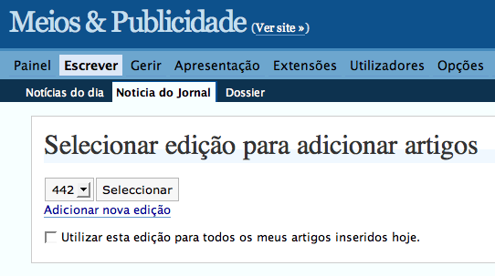 Criar Nova Edição do Jornal