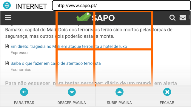 Navegação na Internet com mira